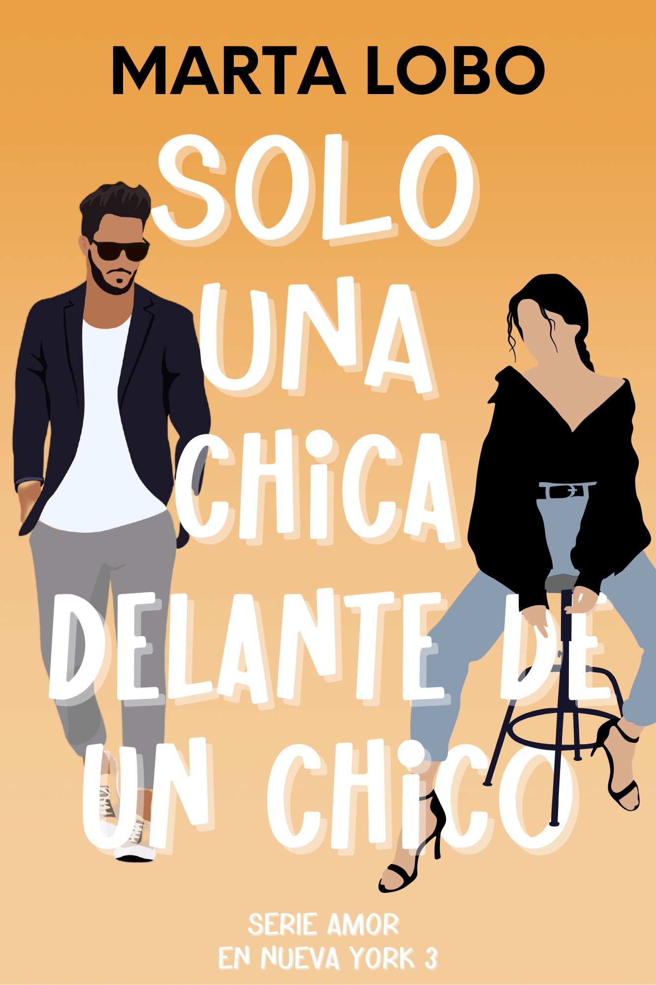 Portada de "Solo una chica delante de un chico", novela de Marta Lobo